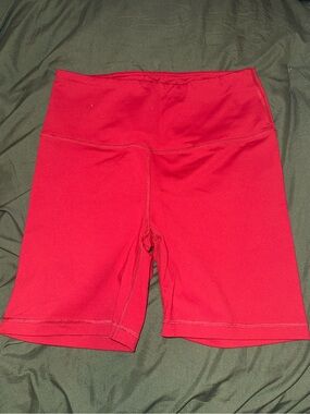 90 Degree By Reflex Women’s High-Rise Red Bike Shorts